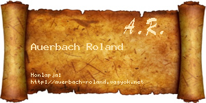 Auerbach Roland névjegykártya